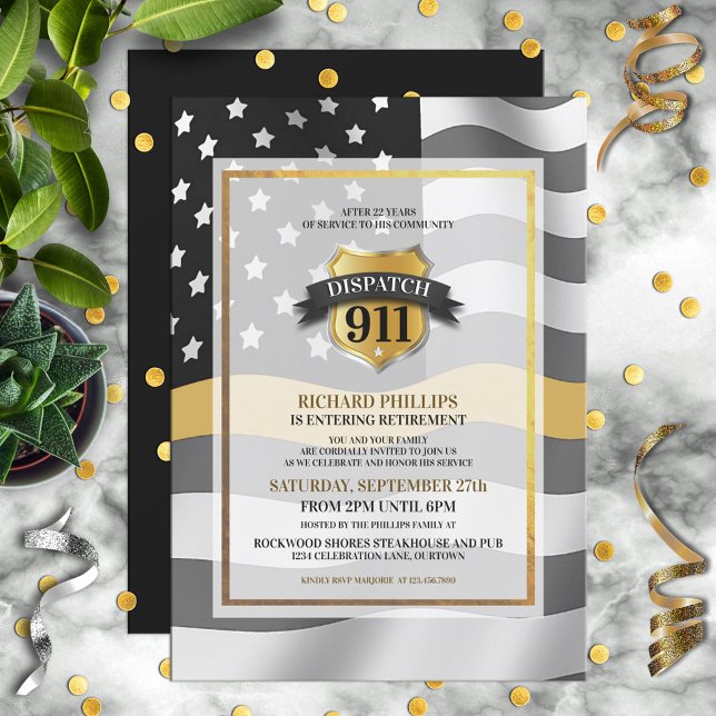 911 Dispatcher Retirement Party Invitation (Creator Uploaded)