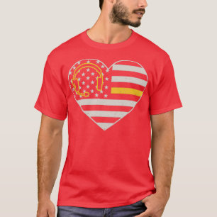 911 Dispatcher Shirt Heart American Flag Gift