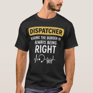 911 Dispatcher Thin Gold Line T-Shirt