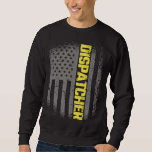 911 Dispatcher Thin Gold Line US Flag Emergency Di Sweatshirt