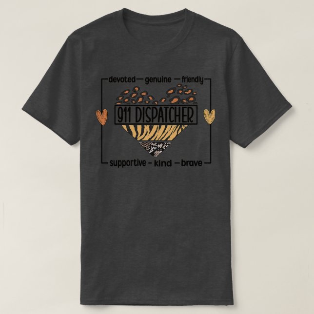 911 Dispatcher Thin Yellow Line Emergency Operator T-Shirt (Design Front)