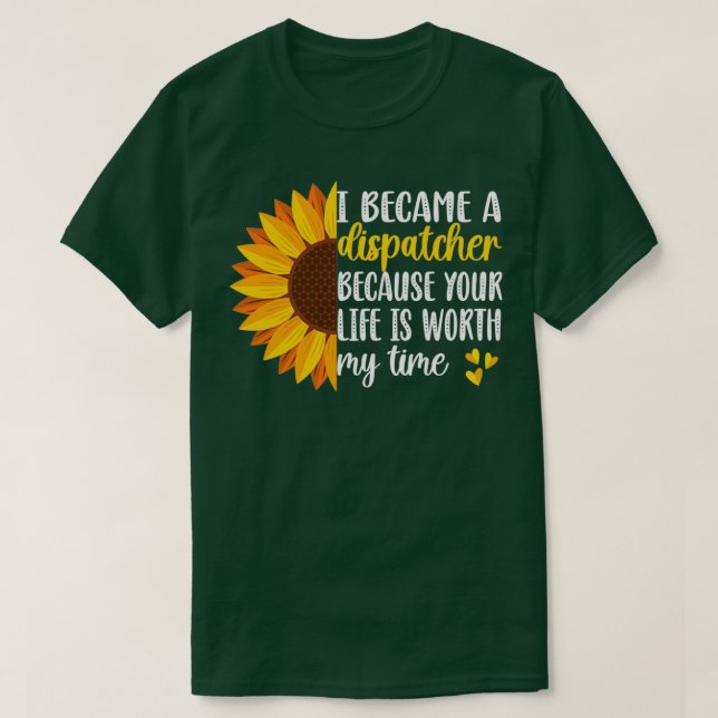 911 Dispatcher Thin Yellow Line Emergency Operator T-Shirt (Design Front)