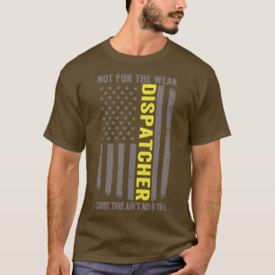 911 Dispatcher US Flag Thin Gold Line Emergency Di T-Shirt