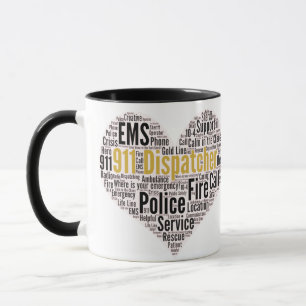 911 Dispatcher Word Cloud Mug