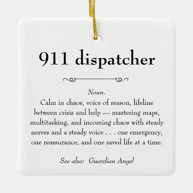 911 Emergency Dispatcher Appreciation Gift Ceramic Ornament (Front)