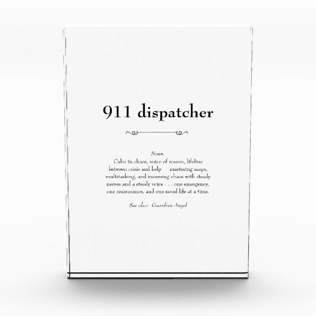 911 Emergency Dispatcher Appreciation Gift Photo Block (Front)