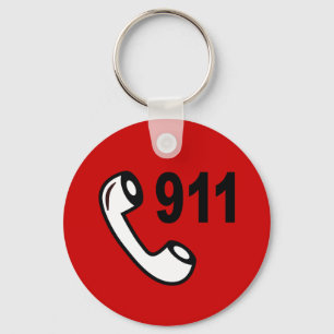 911 EMERGENCY PHONE NUMBER MEDICAL HELP SHOUTOUT K KEY RING