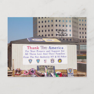 911 Ground Zero Thank You America Postcard