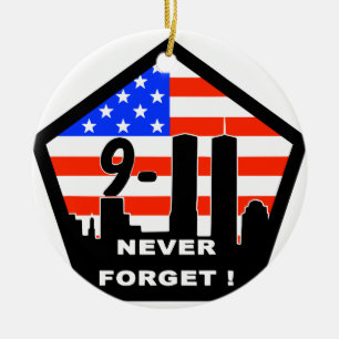 911 never forget ceramic tree decoration