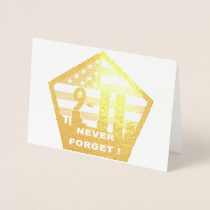 911 never forget foil greeting card