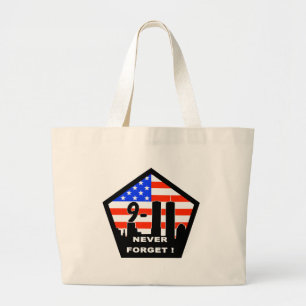 911 never forget large tote bag