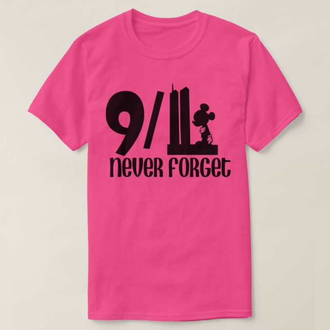 911 Never Forget Twin Towers Memorial T-Shirt (Design Front)