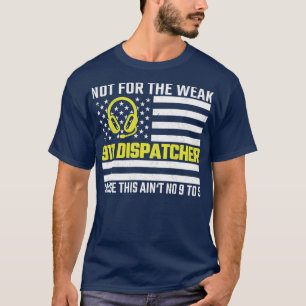 911 Operator US Flag Thin Gold Line Emergency Disp T-Shirt