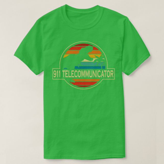 911 Telecommunicator Dinosaur T-Shirt (Design Front)