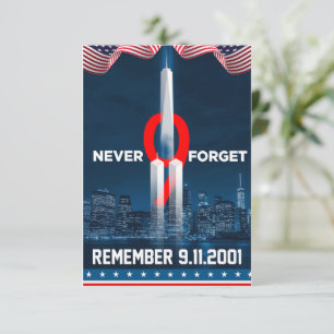 911 We Will Never Forget Remember 9.11.2001 Thank You Card