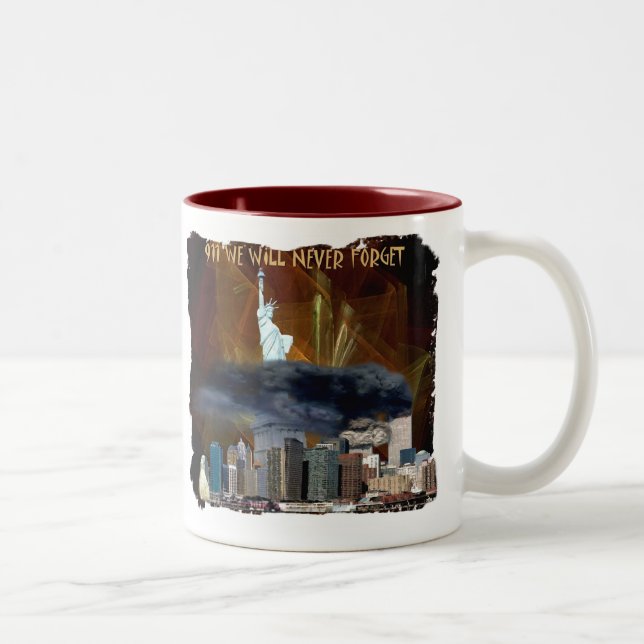 911 We Will Never Forget Two-Tone Coffee Mug (Right)