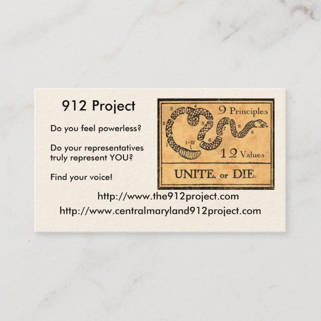912 Project Business Card (Front)