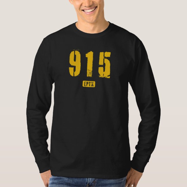 915 EPTX El Paso TX Rough Stencil Design_1 T-Shirt (Front)
