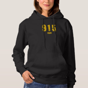 915 EPTX El Paso TX Rough Stencil Design Hoodie