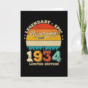 91 Year Old Bday 1934 Awesome 91st Birthday Gift Card