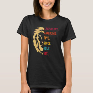 91 Years Old  Legend Since July 1931 91st Birthday T-Shirt