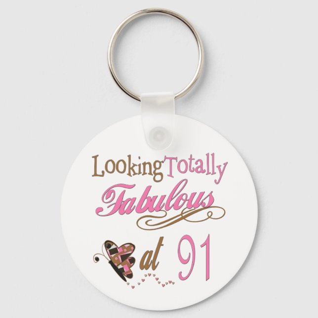 91st Birthday Key Ring (Front)