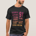91st Birthday Men Women Funny 91 Years Old T-Shirt<br><div class="desc">91st Birthday Men Women Funny 91 Years Old</div>