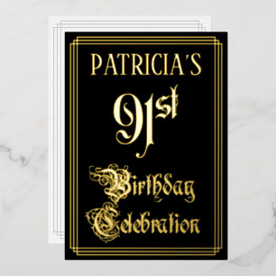 91st Birthday Party — Fancy Script & Custom Name