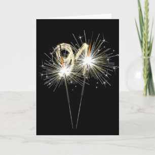 91st Birthday Sparklers on Black  Card