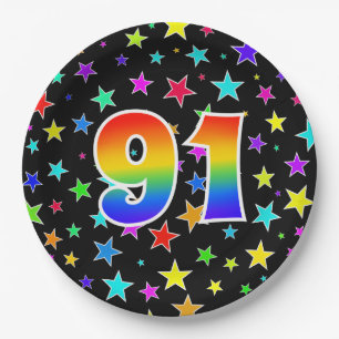 91st Event: Bold, Fun, Colourful Rainbow 91 Paper Plate