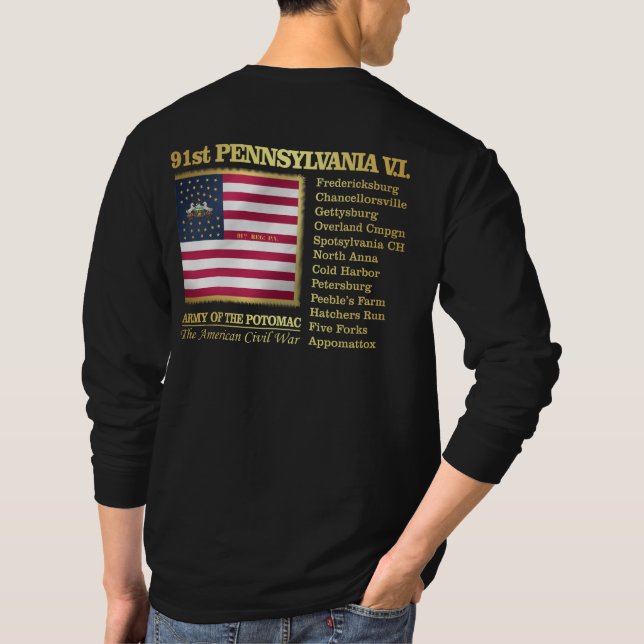 91st Pennsylvania Volunteer Infantry (BH) T-Shirt (Back)
