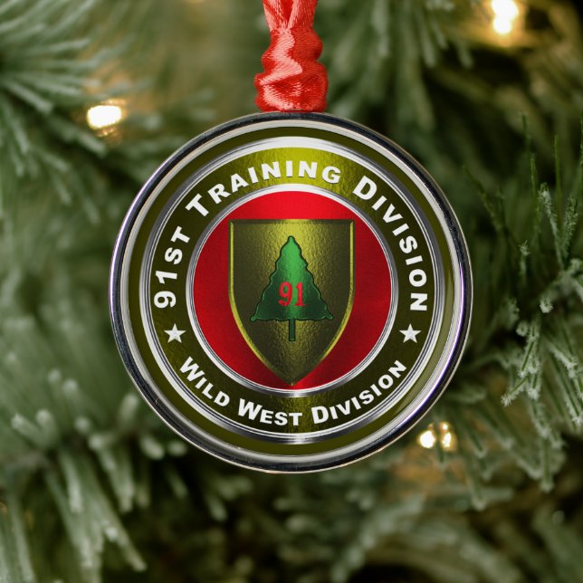 91st Training Division Christmas   Metal Tree Decoration (Tree)