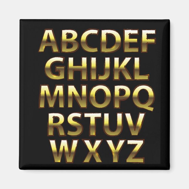 9204Gold Alphabet Magnet (Front)