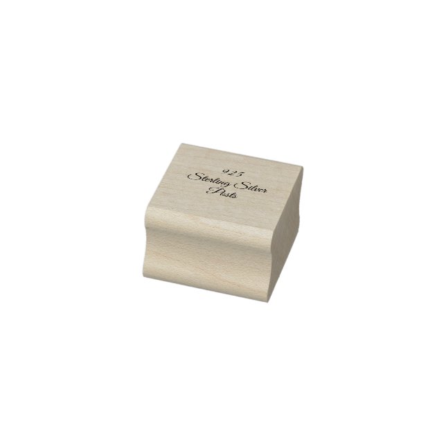 925 Sterling Silver Label Rubber Stamp (Stamp)