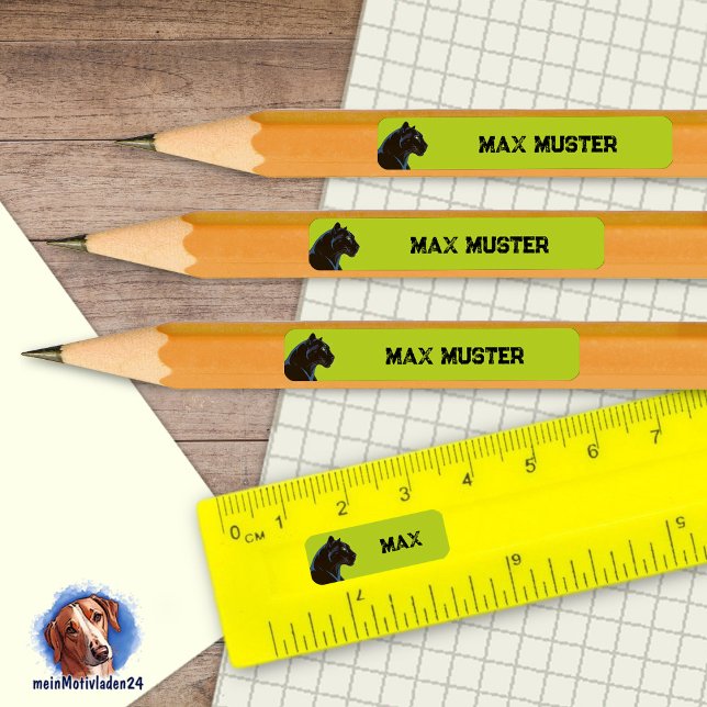 92 DIY pen sticker green - black Panther (92 DIY Stifteaufkleber zum selber ausschneiden - Motiv: Schwarzer Panther - grün)