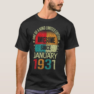 92 Year Awesome Since January 1931 Vintage 92nd Bi T-Shirt
