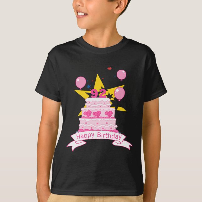 92 Year Old Birthday Cake T-Shirt (Front)