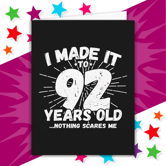 92 Year Old Sarcastic Meme Funny 92nd Birthday Card (Creator Uploaded)