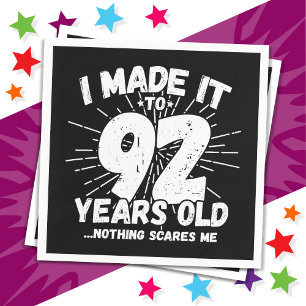 92 Year Old Sarcastic Meme Funny 92nd Birthday Napkin