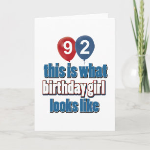 92 years birthday designs card