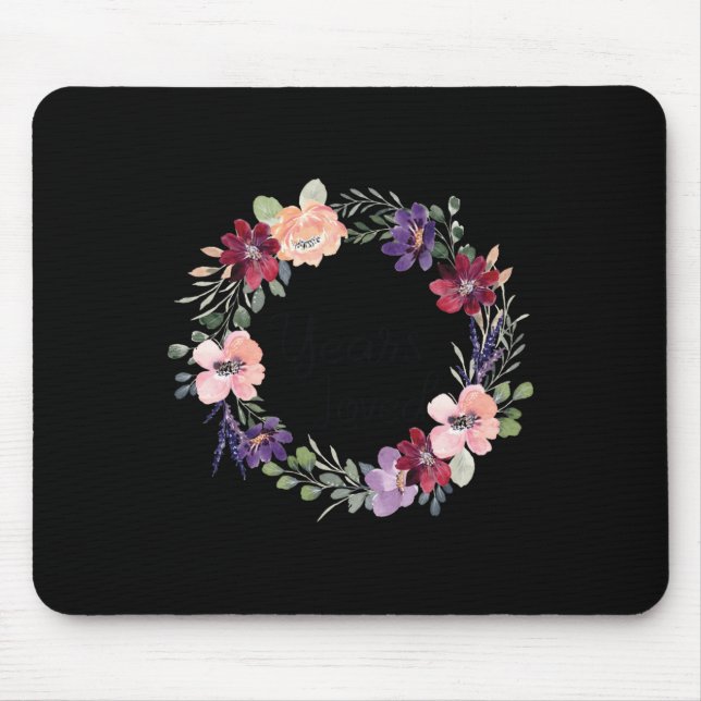 92 Years Loved Floral 92th Birthday Women 92 Years Mouse Pad (Front)