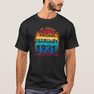 92 Years Old Vintage February 1931 Distressed 92nd T-Shirt