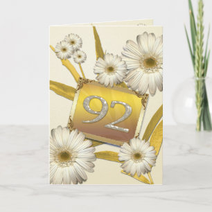 92nd Birthday card with daisies.