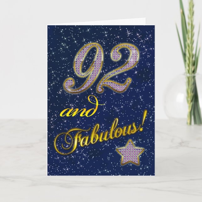 92nd birthday for someone Fabulous Card (Front)