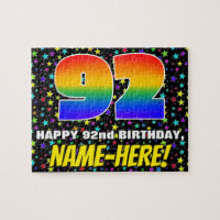 92nd Birthday — Fun, Colourful Star Field Pattern