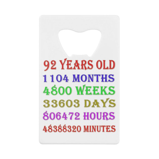 92nd Birthday Milestones (Front)