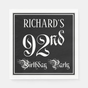 92nd Birthday Party — Fancy Script + Custom Name Napkin