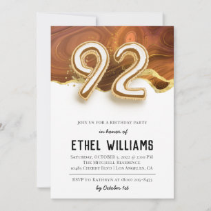 92nd Birthday Party Invitation