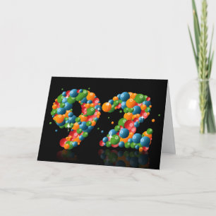 92nd birthday with numbers formed from balls card