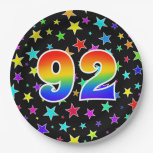 92nd Event: Bold, Fun, Colourful Rainbow 92 Paper Plate